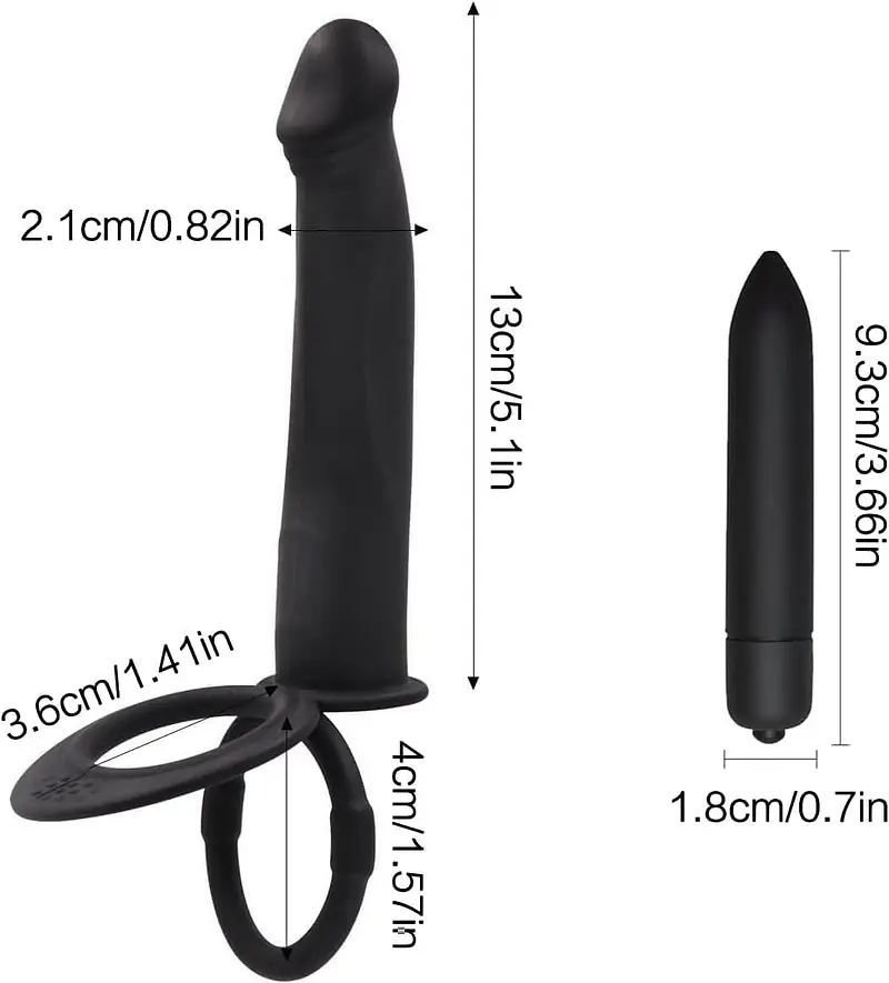 Dual Thrill  Vibrating Penis Strap On with Ball Rings - Master