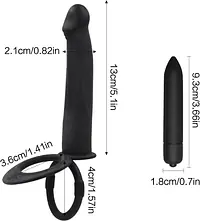 Dual Thrill  Vibrating Penis Strap On with Ball Rings - Master