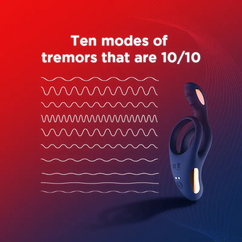 Skore Tremor Dual Motor Vibrating Ring with Ball Strap - Master