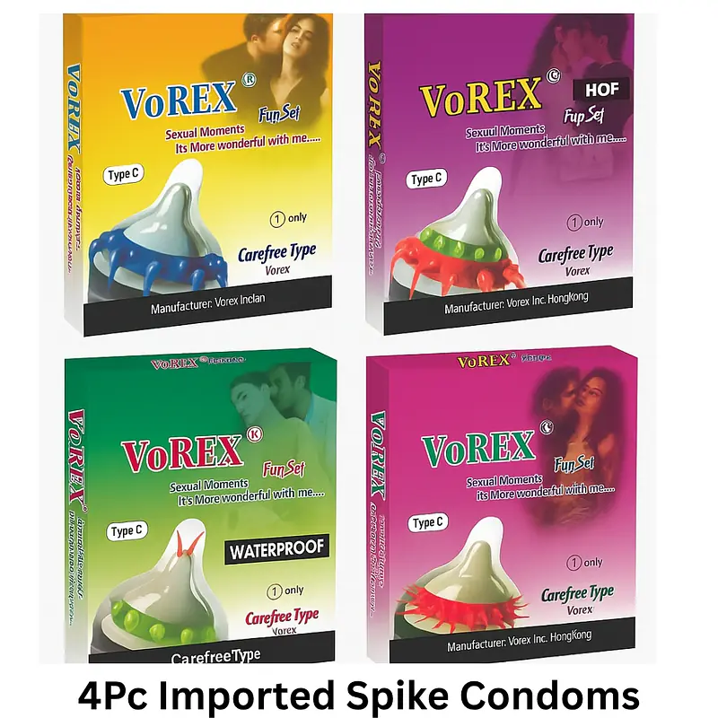 Vorex Spike Condom 4 Pc Ultimate Pleasure Combo - Master