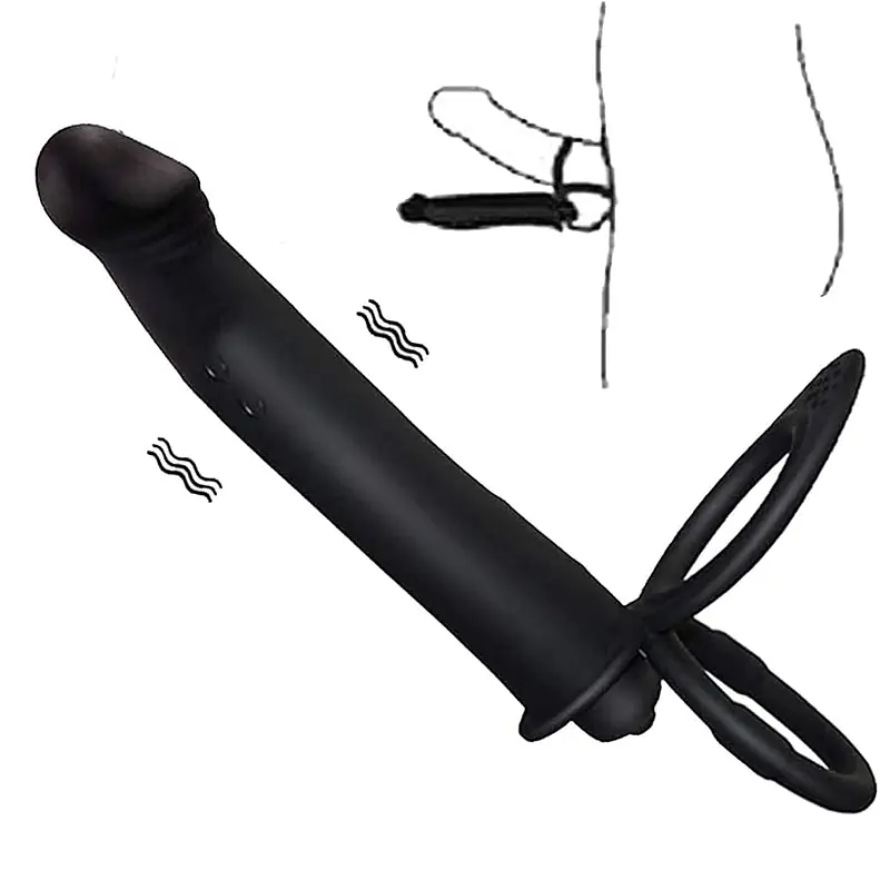 Dual Thrill  Vibrating Penis Strap On with Ball Rings - Master