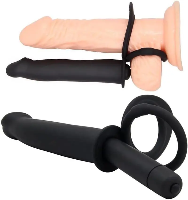 Dual Thrill  Vibrating Penis Strap On with Ball Rings - Master