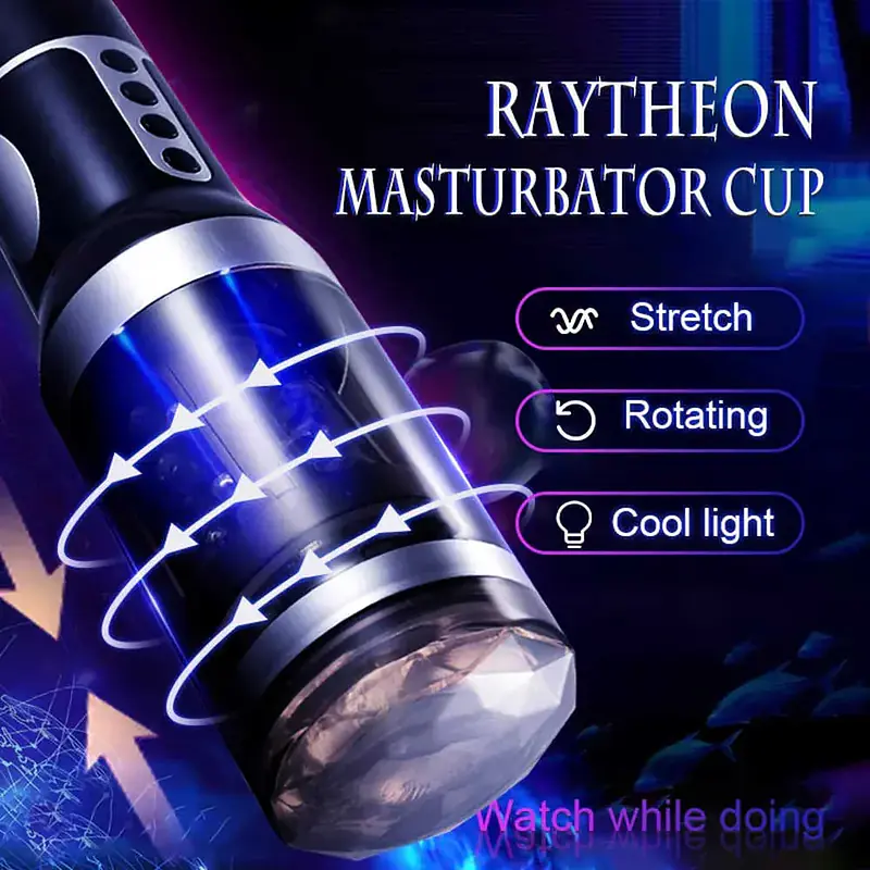 Moan Master 3-in-1 Vibrating, Thrusting & Rotating Male Masturbator with Girl Voice Earphones - Master