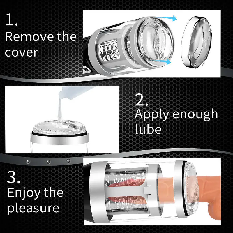 Moan Master 3-in-1 Vibrating, Thrusting & Rotating Male Masturbator with Girl Voice Earphones - Master