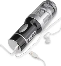Moan Master 3-in-1 Vibrating, Thrusting & Rotating Male Masturbator with Girl Voice Earphones - Master