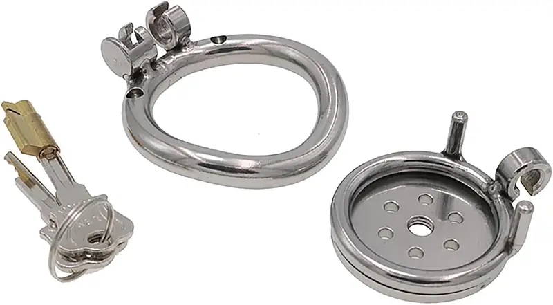 Flat Guard Low Profile Stainless Steel Chastity Cage with Secure Lock - Master
