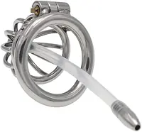 Steel Vault X-Tube Stainless Steel Chastity Cage with Removable Urethral Tube & Secure Lock - Master