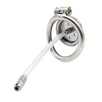 Flat Guard Stainless Steel Chastity Cage with Removable Urethral Tube & Secure Lock - Master