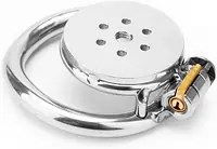 Flat Guard Stainless Steel Chastity Cage with Removable Urethral Tube & Secure Lock - Master