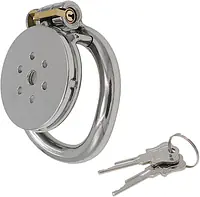 Flat Guard Stainless Steel Chastity Cage with Removable Urethral Tube & Secure Lock - Master