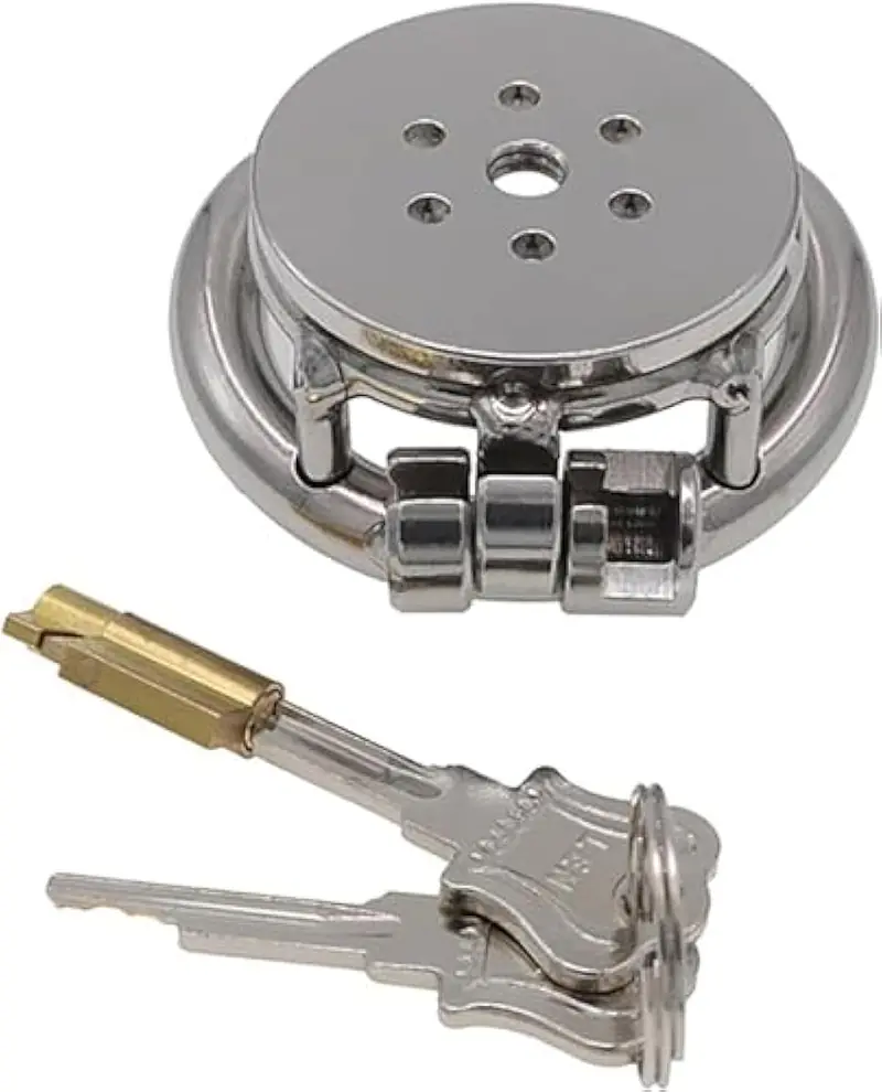 Flat Guard Stainless Steel Chastity Cage with Removable Urethral Tube & Secure Lock - Master