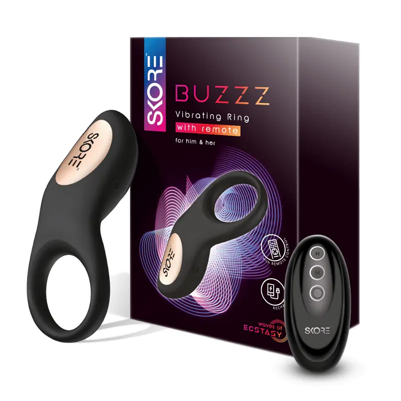 Skore Buzzz Vibrating Ring With Remote For Him And Her - Master