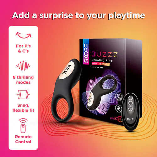 Skore Buzzz Vibrating Ring With Remote For Him And Her - Master