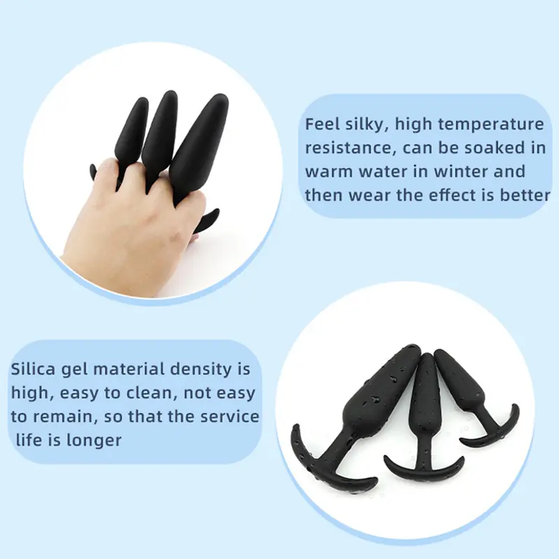 Anchor Play 3-Piece Wearable Anal  Plug  Set - Master