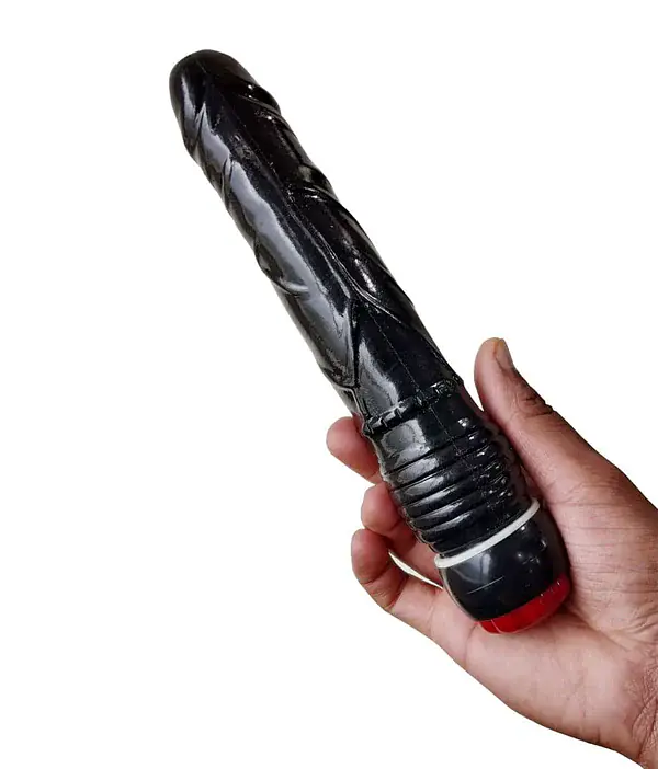 Black Thunderlight 8-Inch Multi-Speed Vibrating Dildo - Master