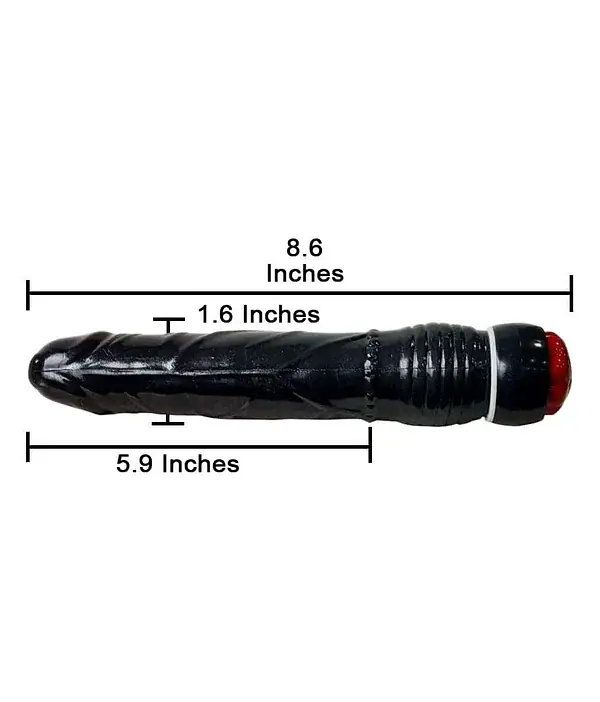Black Thunderlight 8-Inch Multi-Speed Vibrating Dildo - Master