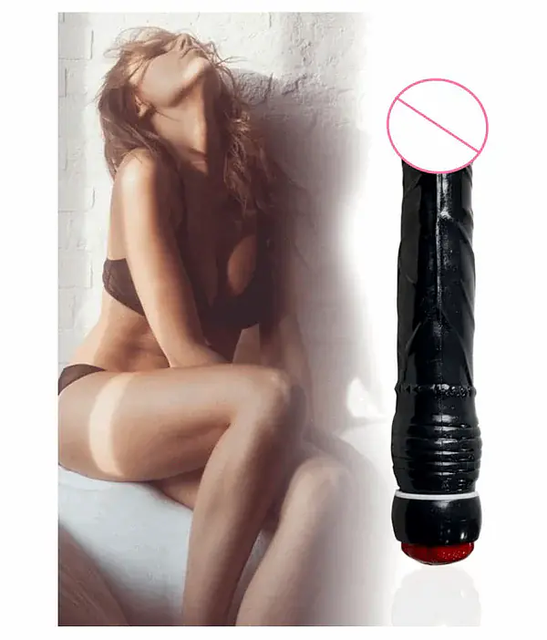 Black Thunderlight 8-Inch Multi-Speed Vibrating Dildo - Master