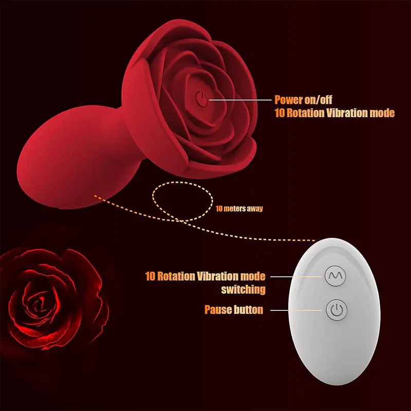 Blossom Vibe 10 Vibrating & Rotating Modes Butt Plug with Remote Control - Master