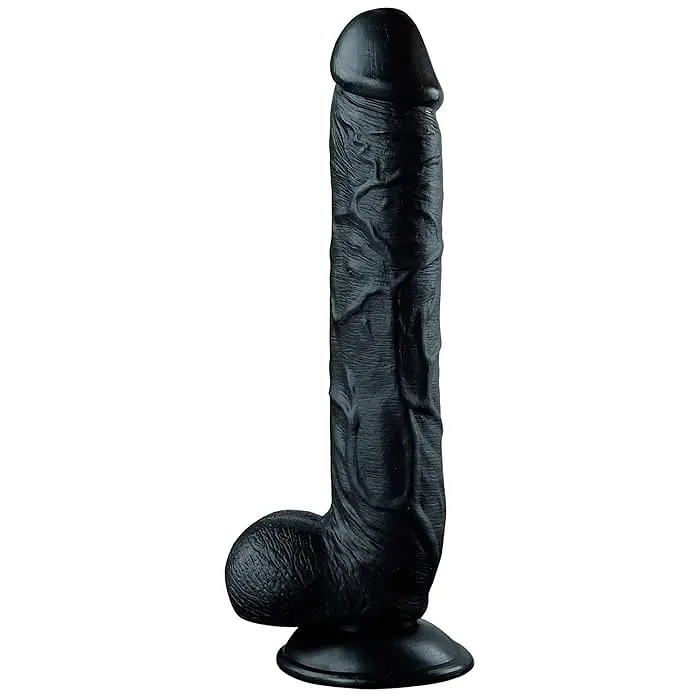Black Thunder Veined 10-Inch Realistic Dildo - Master