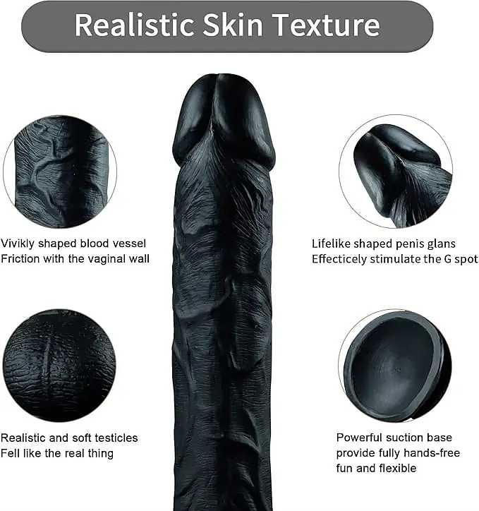 Black Thunder Veined 10-Inch Realistic Dildo - Master