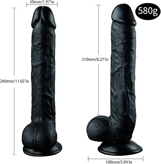 Black Thunder Veined 10-Inch Realistic Dildo - Master
