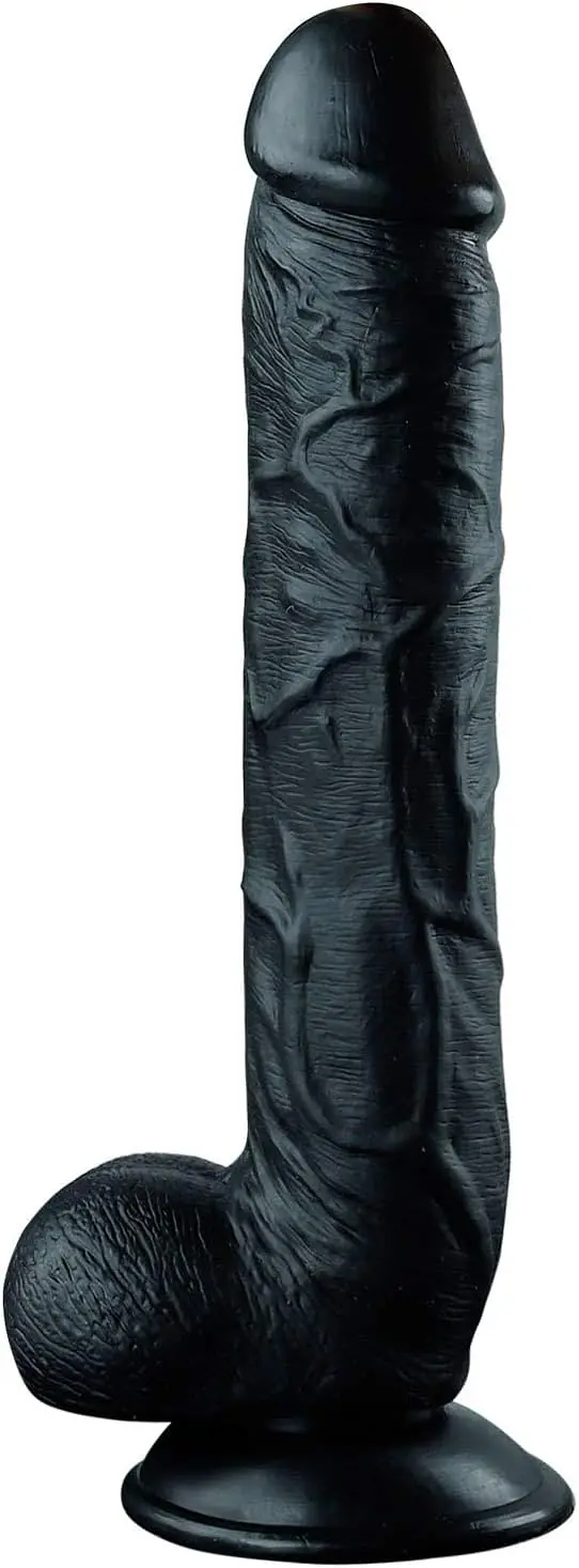 Black Thunder Veined 10-Inch Realistic Dildo - Master