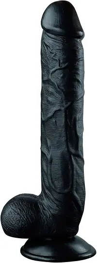 Black Thunder Veined 10-Inch Realistic Dildo - Master