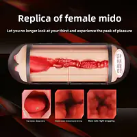 Vibe Pleasure Dual Mouth & Vagina Vibrating Fleshlight - Master